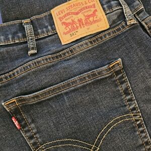 Levis 541 Jeans Mens Athletic Taper Leg Denim Dark Wash Stretch Denim 46x32